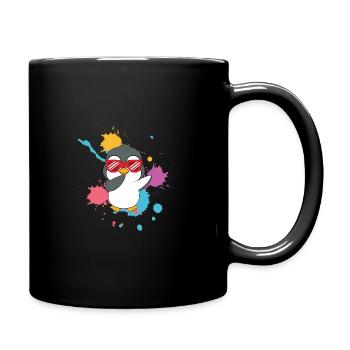 Dabbing Pinguin süß - Tasse einfarbig - Schwarz - Rechts