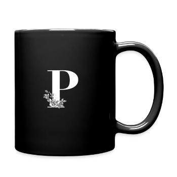 Buchstabe P - Tasse einfarbig - Schwarz - Rechts