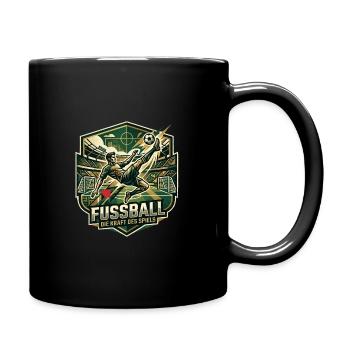 Fußball: Die Kraft des Spiels – Vintage Badge - Tasse einfarbig - Schwarz - Rechts