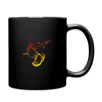 Hammerhead shark shark hammerhead diving diver - Full Colour Mug - black - Right