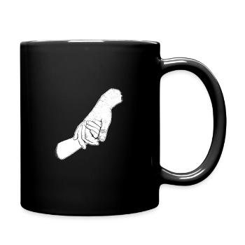 Papa enfant se tient la main - Mug uni - noir - Droite