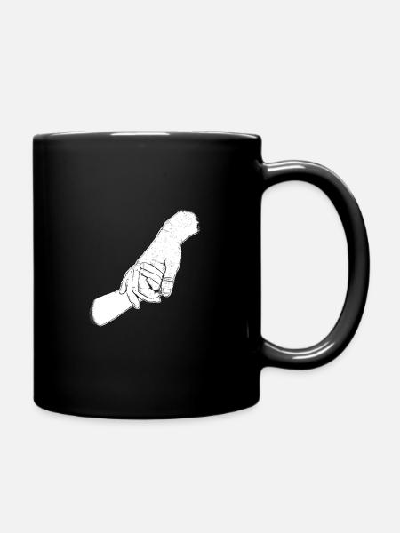 Daddy child hold hands - Full Colour Mug - black