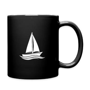 Voilier - Mug uni - noir - Droite