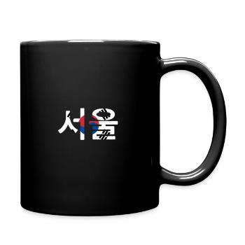 Seoul - in Koreanisch Hangul Flagge - Tasse einfarbig - Schwarz - Rechts