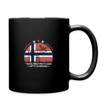 Hütte in Norwegen - Tasse einfarbig - Schwarz - Rechts