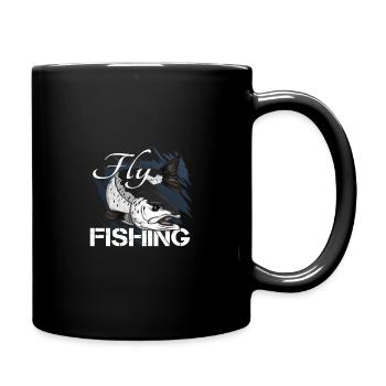 Fly fishing - trout fishing - Full Colour Mug - black - Right