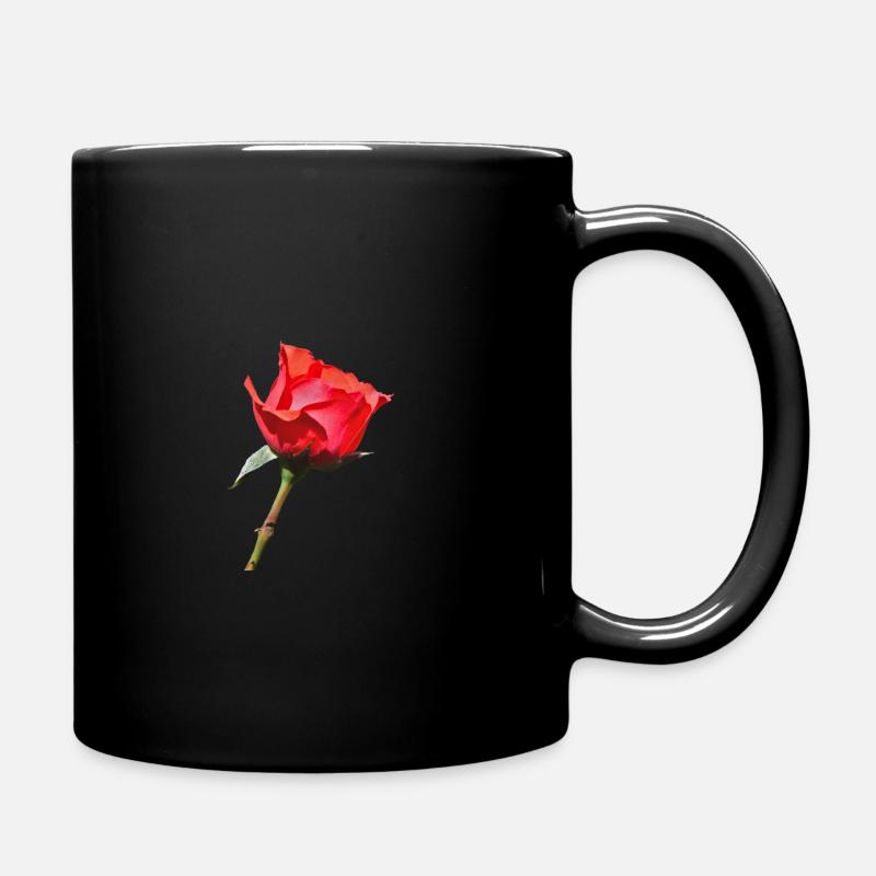 A Single Rose - Full Colour Mug - black