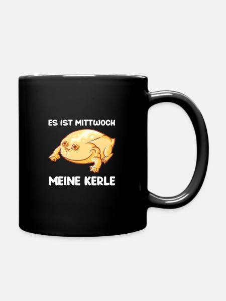 Es ist Mittwoch Meine Kerle Frosch Meme It's - Tasse einfarbig - Schwarz