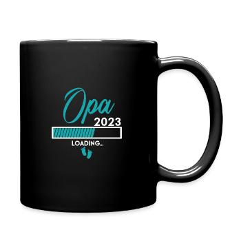 Ich werde Opa 2023 - Babyfüsse mit Loading Screen - Tasse einfarbig - Schwarz - Rechts