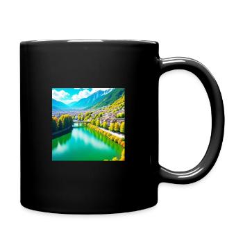Vallée Émeraude et Village Alpin - Mug uni - noir - Droite