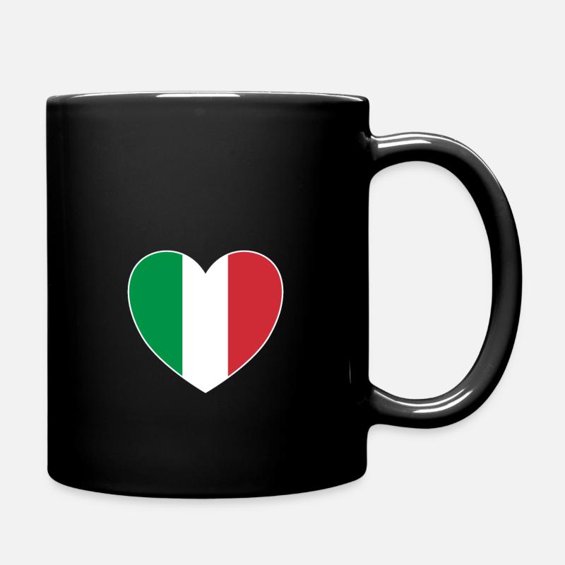Italienisches Herz - Tasse einfarbig - Schwarz