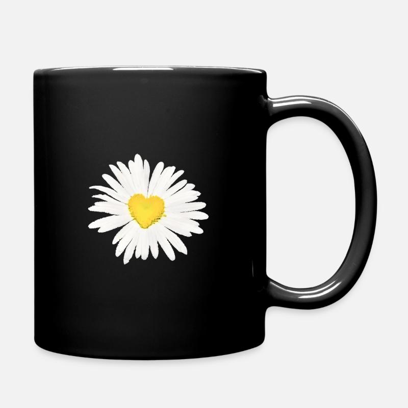 Gaensebluemchen Herz - Tasse einfarbig - Schwarz