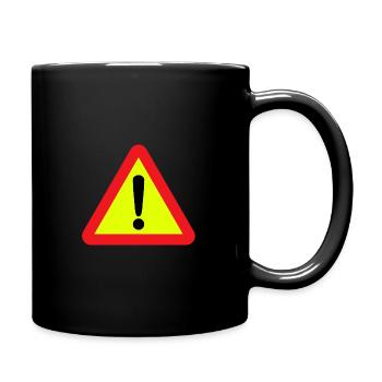 Warnung - Tasse einfarbig - Schwarz - Rechts