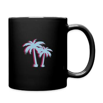 palmen - Tasse einfarbig - Schwarz - Rechts