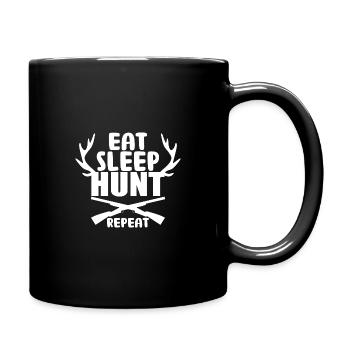 Eat sleep hunt repeat - Full Colour Mug - black - Right