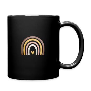Arc-en-ciel avec coeur - Mug uni - noir - Droite