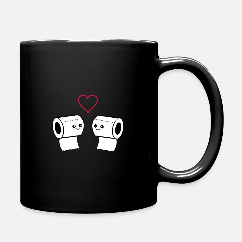 klopapier verliebt 002 - Tasse einfarbig - Schwarz