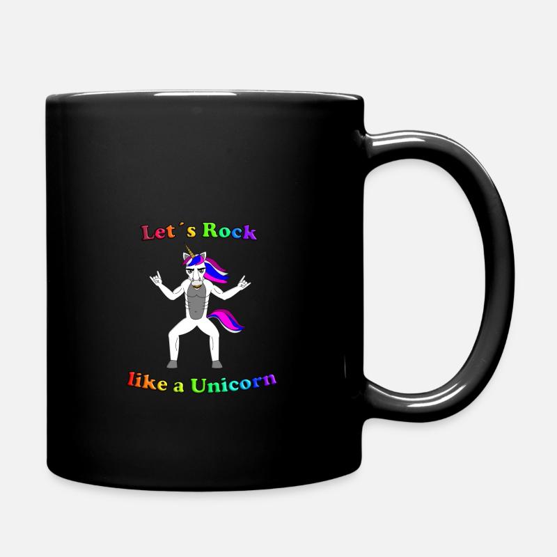 rockendes Einhorn - Tasse einfarbig - Schwarz