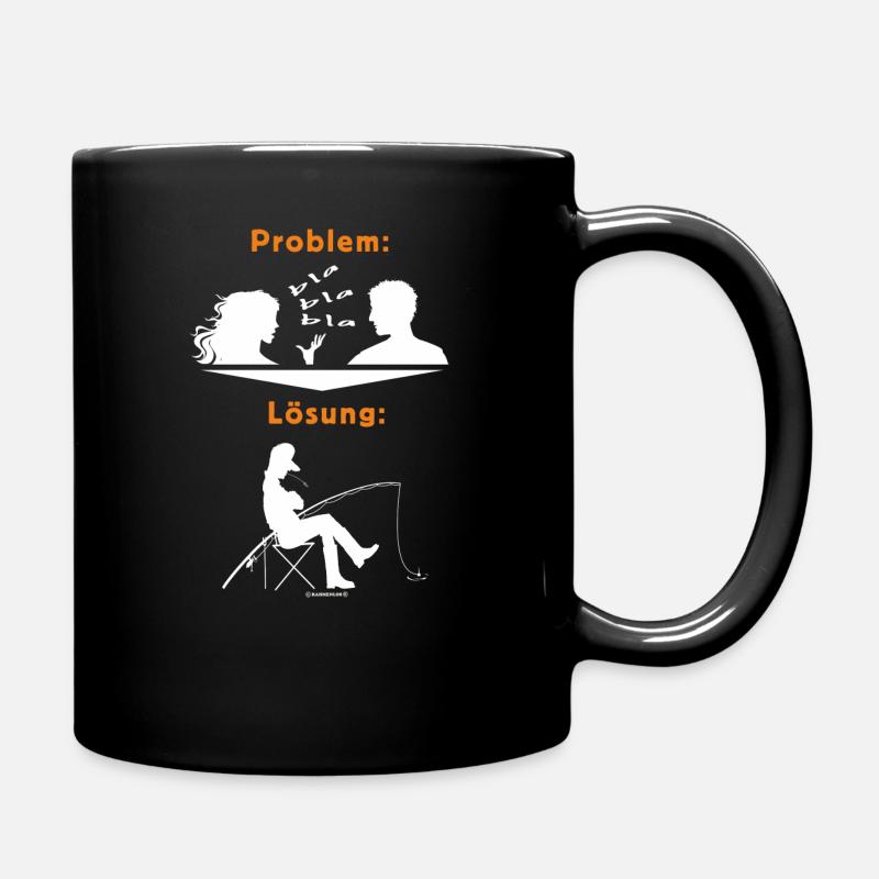 FID - Angler lösen Probleme so - FRAU bla bla bla - Tasse einfarbig - Schwarz