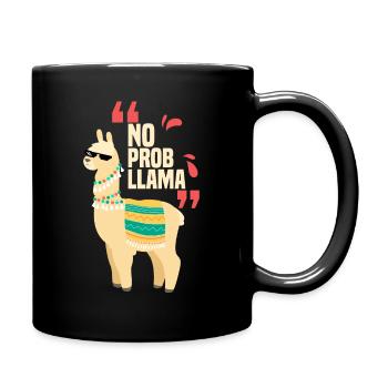 Kein Problama Llama lustig - Tasse einfarbig - Schwarz - Rechts