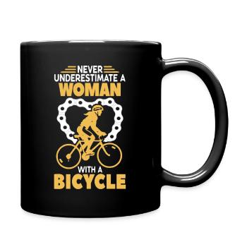 Frau Fahrrad bike Spruch Radsport - Tasse einfarbig - Schwarz - Rechts