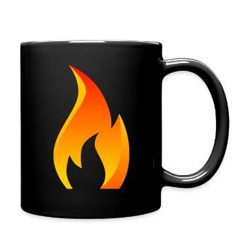 Feuer - Tasse einfarbig - Schwarz - Rechts