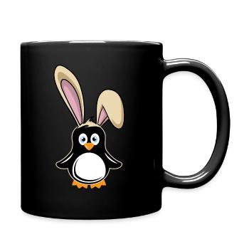 Joyeux Pingouin de Pâques avec des oreilles de lapin - Mug uni - noir - Droite