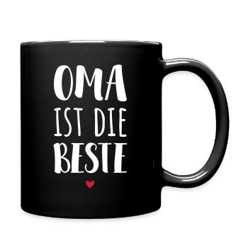 Oma ist die Beste - Tasse einfarbig - Schwarz - Rechts