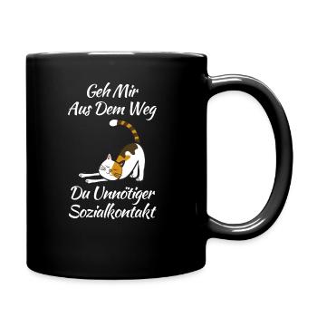 Katze Kater Katzen - Tasse einfarbig - Schwarz - Rechts