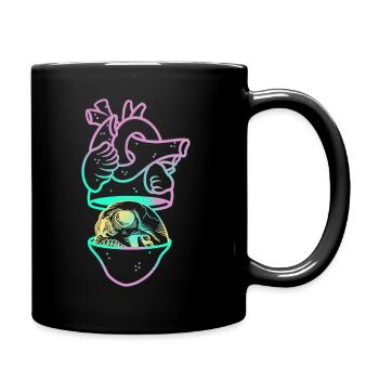 Heart Skull 1 rose - Mug uni - noir - Droite