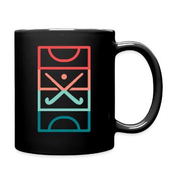Hockey Playing Field Vintage Field Hockey - Full Colour Mug - black - Right
