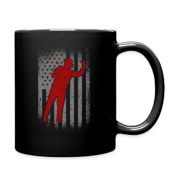 Darts American Flag Retro Darts Player - Full Colour Mug - black - Right