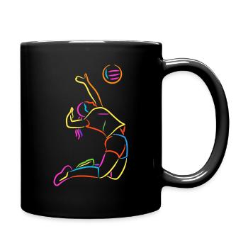 Joueuse de volley-ball fille colorée joueuse de volley-ball - Mug uni - noir - Droite