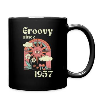 Groovy since 1957 with retro graphics - Full Colour Mug - black - Right