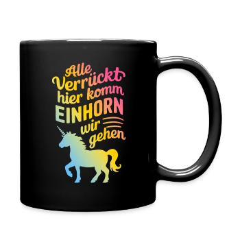 Unicorn Unicorns Mythical Creatures Mystical - Full Colour Mug - black - Right