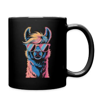 Alpaka Llama - Tasse einfarbig - Schwarz - Rechts