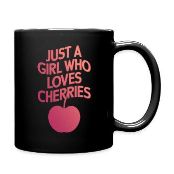 Kirsche Kirschen Früchte Essen - Tasse einfarbig - Schwarz - Rechts