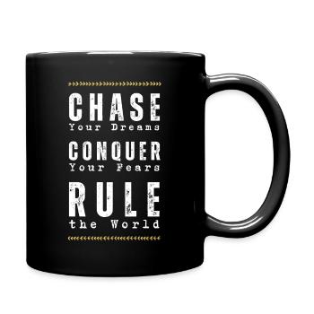 Chase Your Dreams - Conquer Your Fear (gold leaf) - Full Colour Mug - black - Right