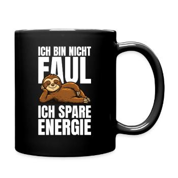 I'm not lazy - I'm saving energy - Full Colour Mug - black - Right