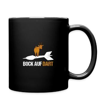 Darts Herren Zubehör Bock auf Dart Dartsport - Tasse einfarbig - Schwarz - Rechts