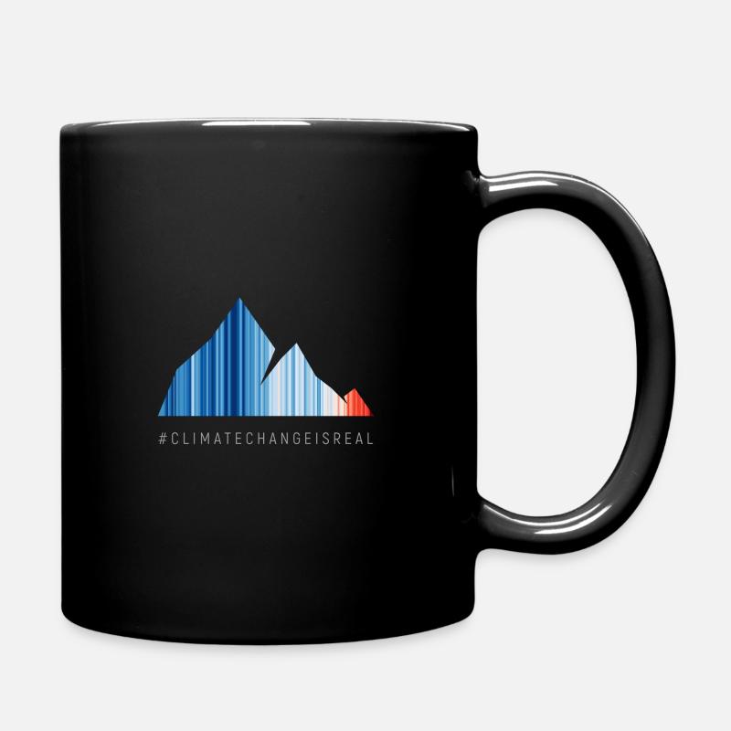 Global warming stripes - gray font - Tasse einfarbig - Schwarz