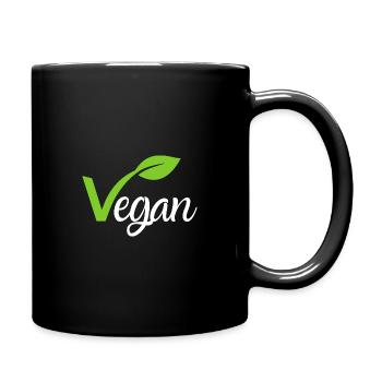 Vegan Veganer Vegetarisch No eat Animals Motiv - Tasse einfarbig - Schwarz - Rechts