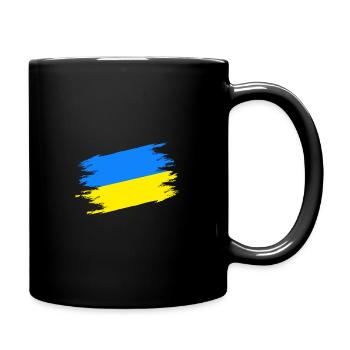Ukrainian Flag Brush Stroke Blue and Yellow - Full Colour Mug - black - Right