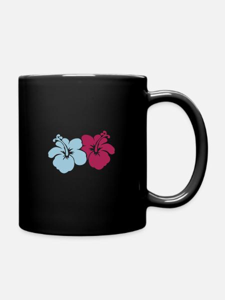 hibiskusblumen - Tasse einfarbig - Schwarz