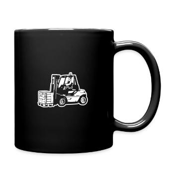Forklift / fork lift - Full Colour Mug - black - Right