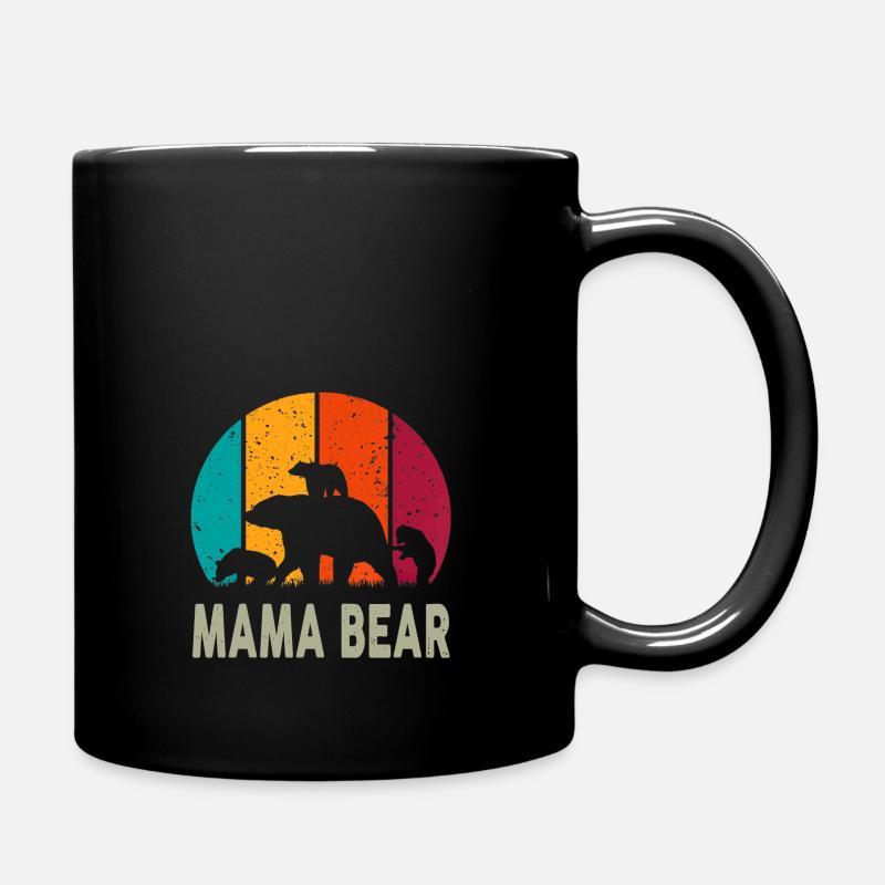 Mama Bär 3 Kinder Lustiges Muttertags-Muttergeschenk - Tasse einfarbig - Schwarz