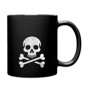 Skull Crossbones Skeleton Pirate - Full Colour Mug - black - Right