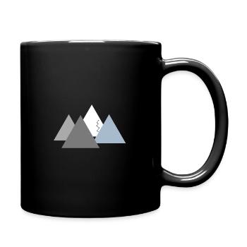 Bergpanorama, Bergwelten, Berge - Tasse einfarbig - Schwarz - Rechts