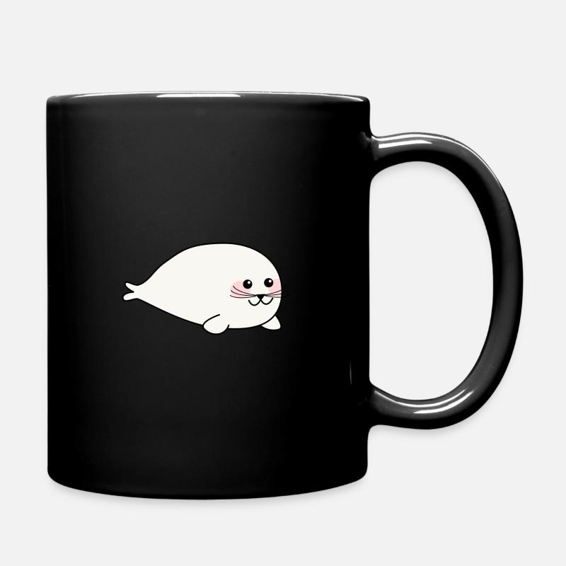 Cute seal baby / Süße Robbe - Tasse einfarbig - Schwarz