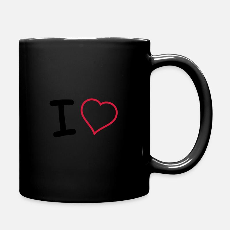 i heart - Full Colour Mug - black